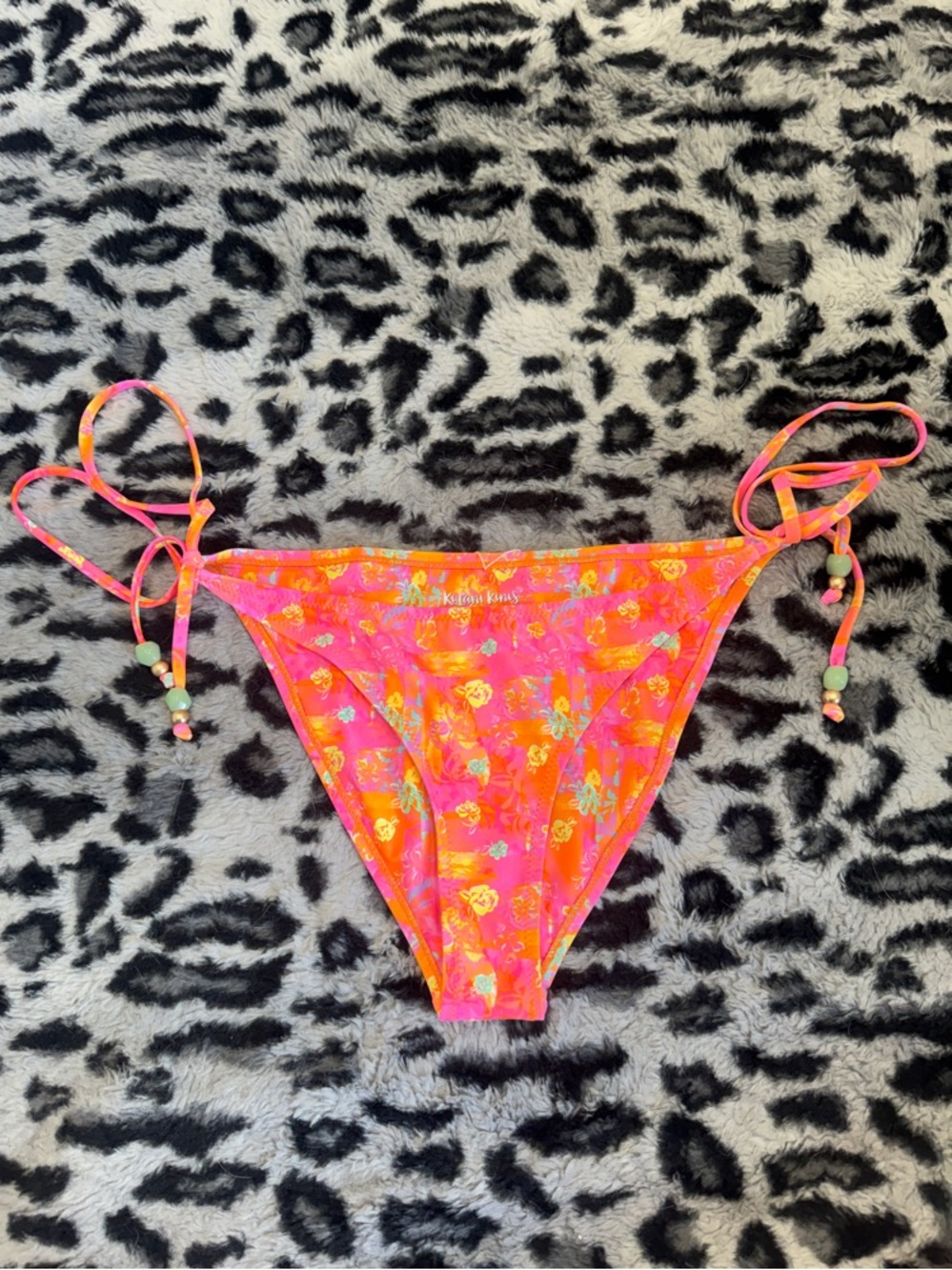 Kulani Kinis Pink Orange Floral Swim Top